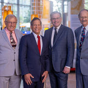 (L-R) Marvin Caruthers, Richard N. Merkin, Todd Golub, Harold Varmus